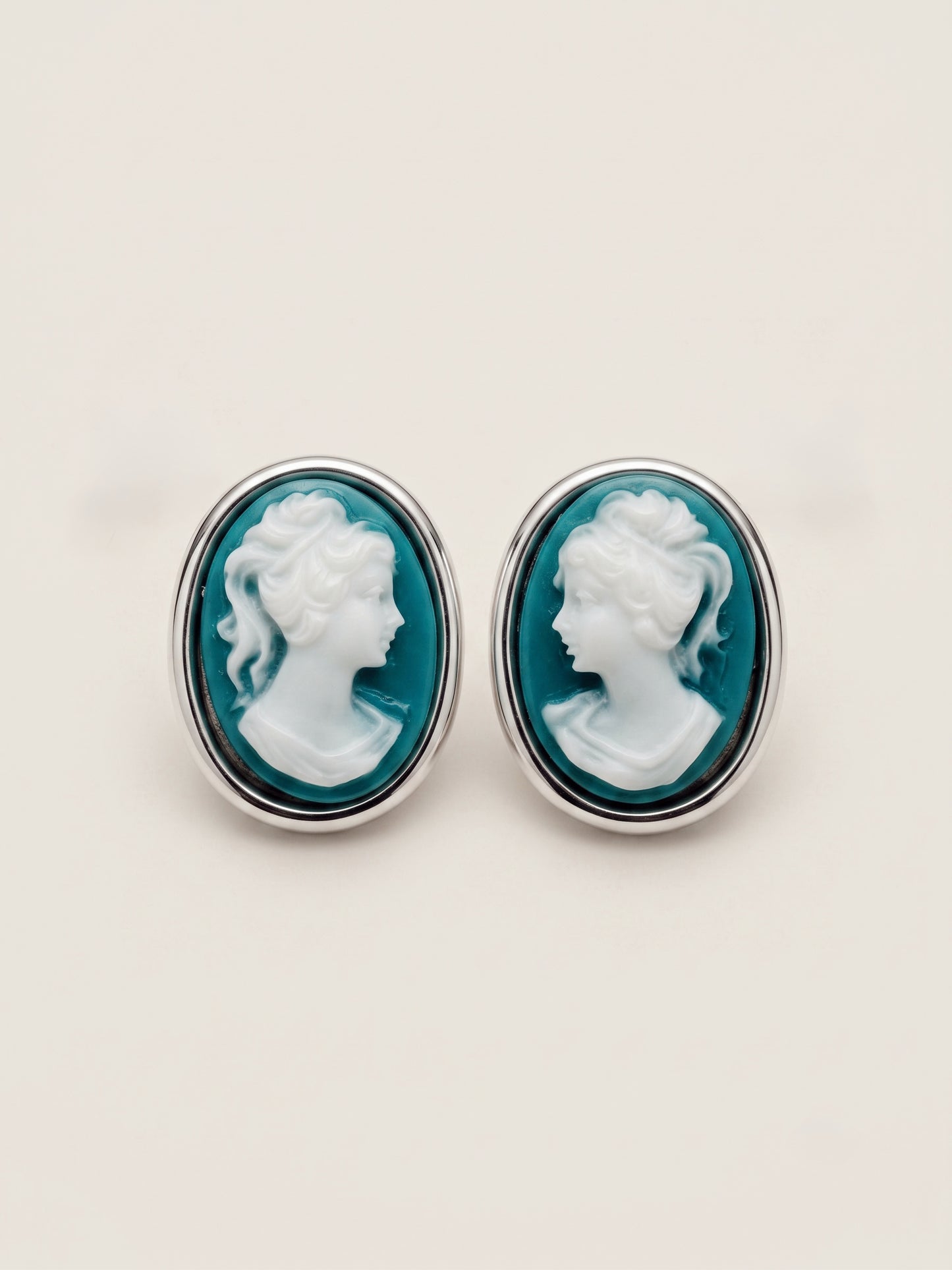 Hand-Carved Resin Cameo Studs