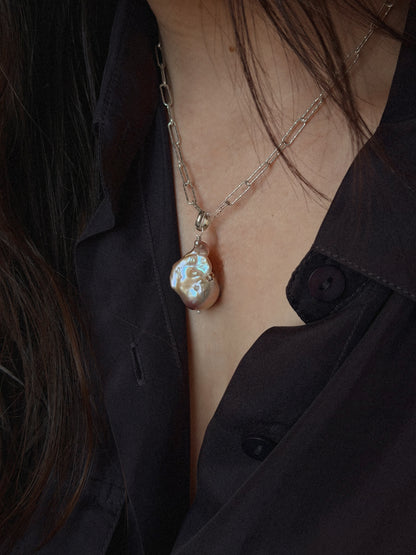 Inlay Pearl Charm