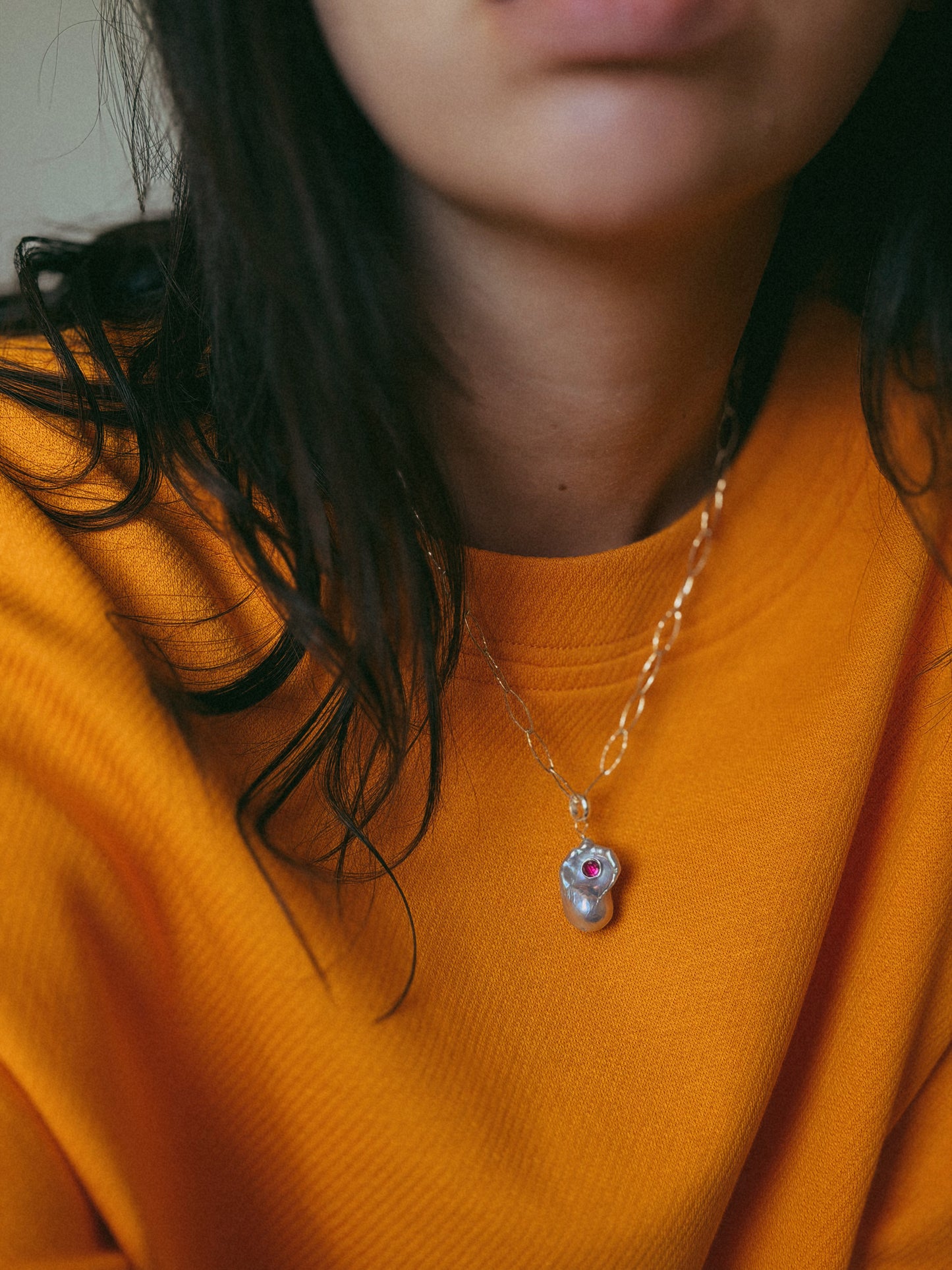 Inlay Pearl Charm