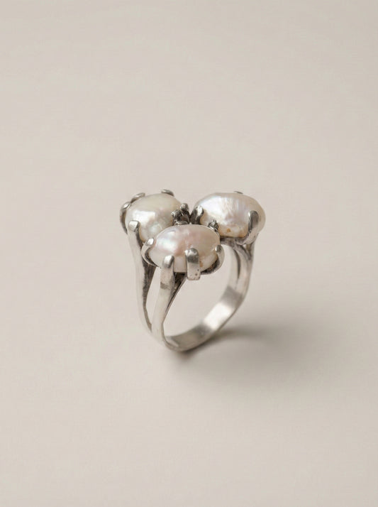 Pearls Cluster Ring